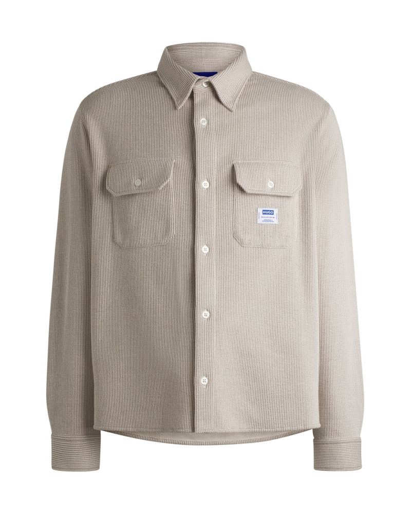 Veste-chemise oversize à manches longues et rayures