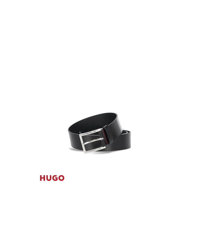 Ceinture en cuir avec passant à logo estampé