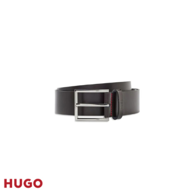 Ceinture en cuir avec passant à logo estampé
