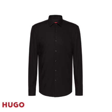 Chemise Slim Fit en popeline de coton facile à repasser