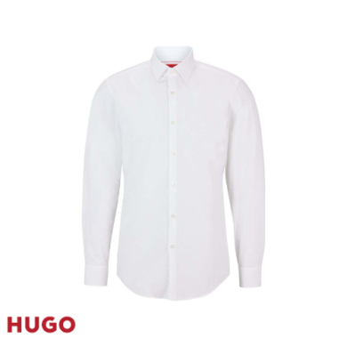 Chemise Slim Fit en popeline de coton facile à repasser