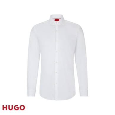 Chemise Slim Fit en sergé de coton facile à repasser