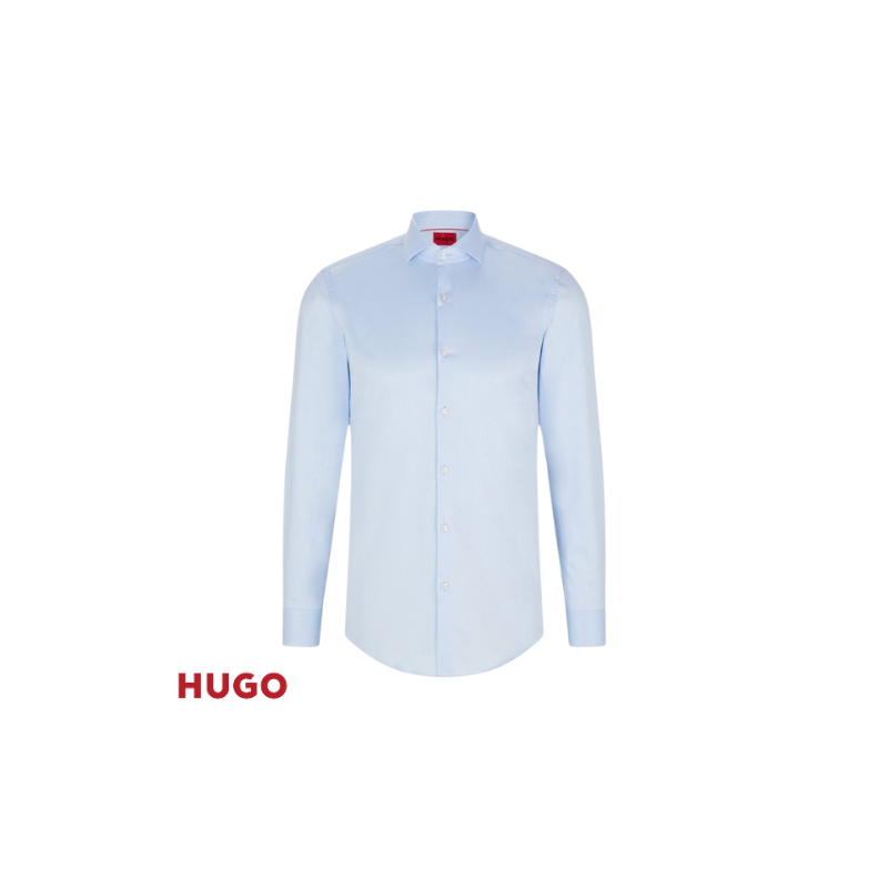 Chemise Slim Fit en sergé de coton facile à repasser Chemise Slim Fit en sergé de coton facile à repasser