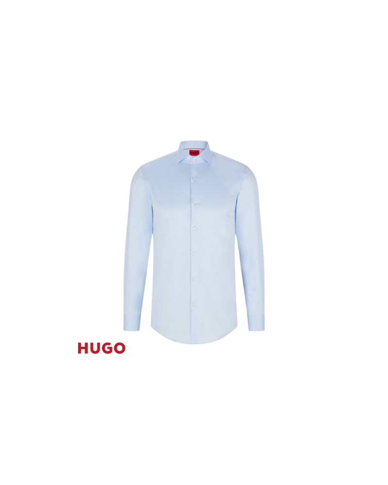 Chemise Slim Fit en sergé de coton facile à repasser