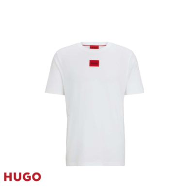 T-shirt en jersey de coton avec étiquette logotée
