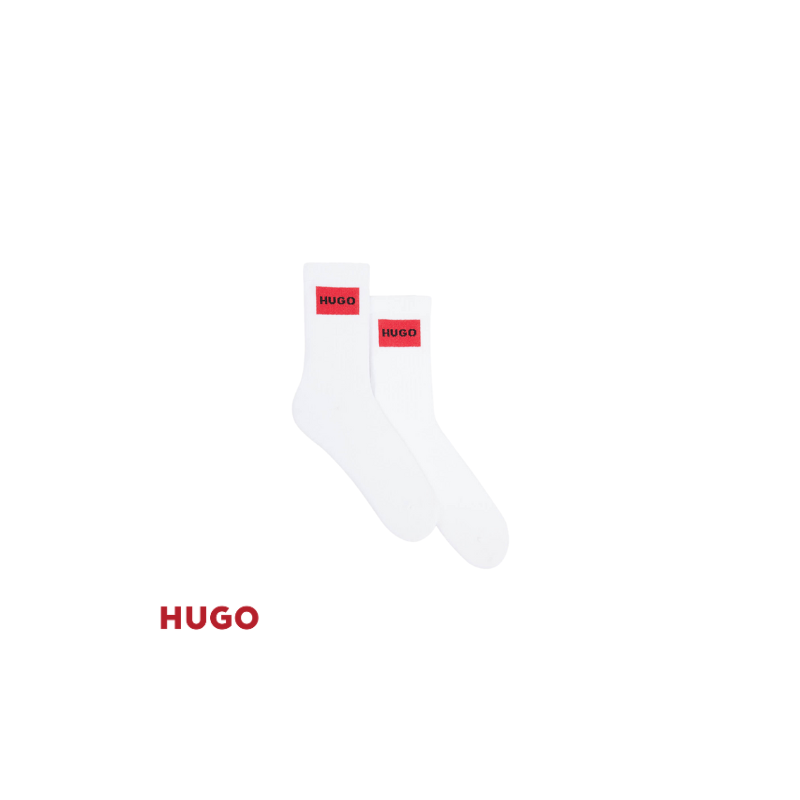 Chaussettes blanches pour homme avec logo imprimé Chaussettes blanches pour homme avec logo imprimé