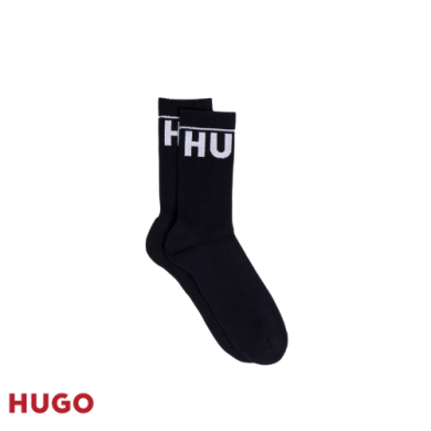 Chaussettes noires pour homme avec logo imprimé