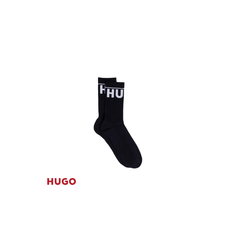 Chaussettes noires pour homme avec logo imprimé Chaussettes noires pour homme avec logo imprimé