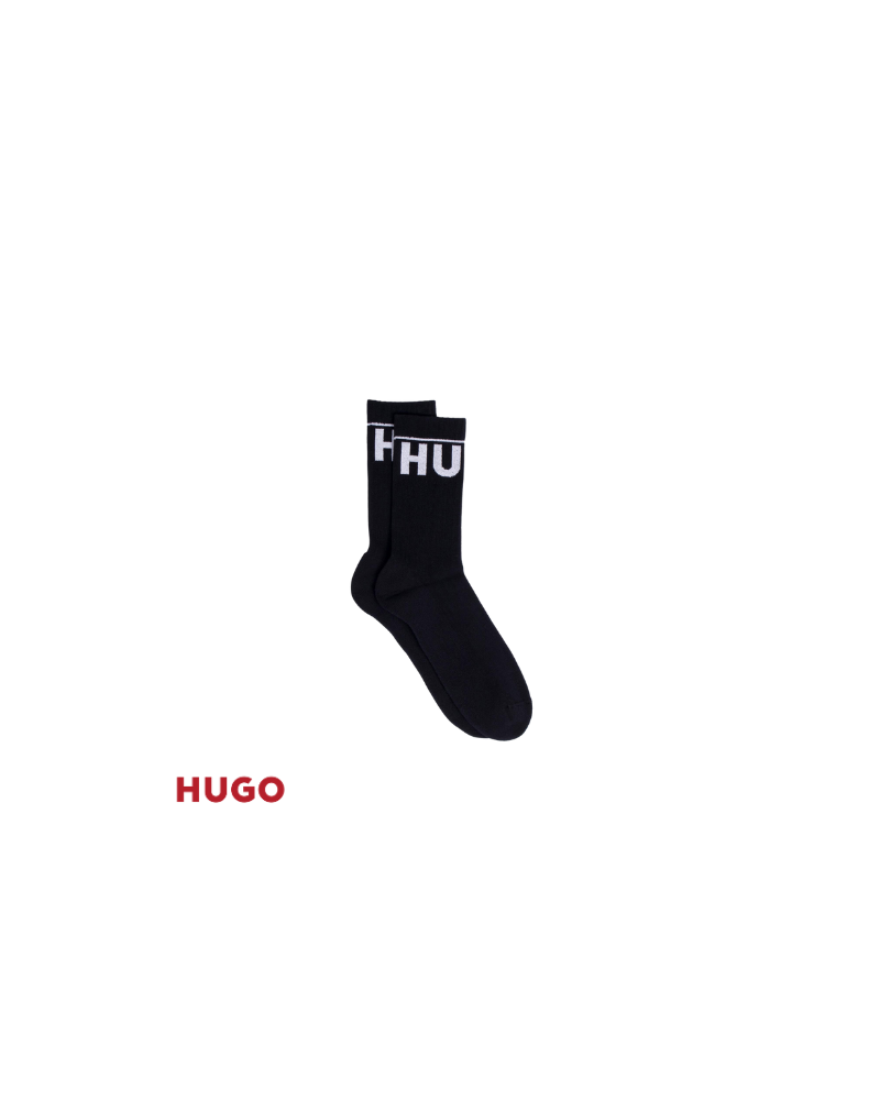 Chaussettes noires pour homme avec logo imprimé
