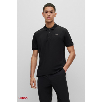 Polo en piqué de coton avec logo imprimé