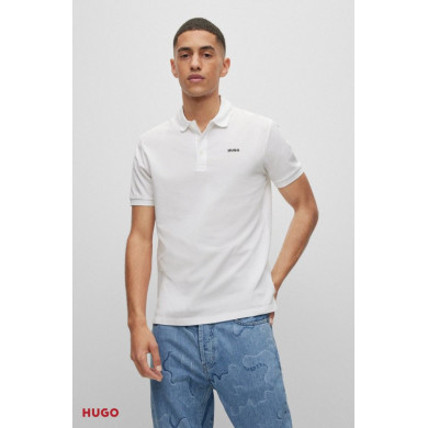Polo en piqué de coton avec logo imprimé