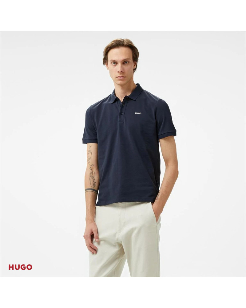 Polo en piqué de coton avec logo imprimé