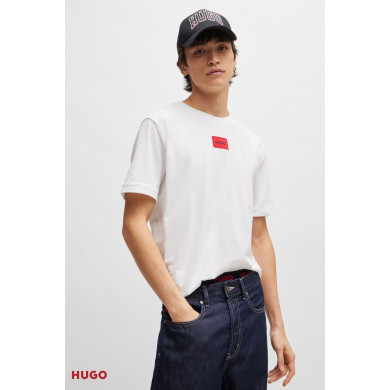 T-shirt en jersey de coton avec étiquette logotée
