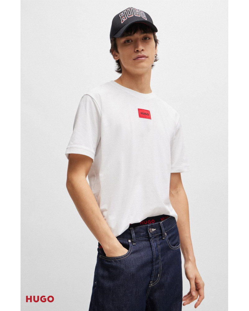 T-shirt en jersey de coton avec étiquette logotée