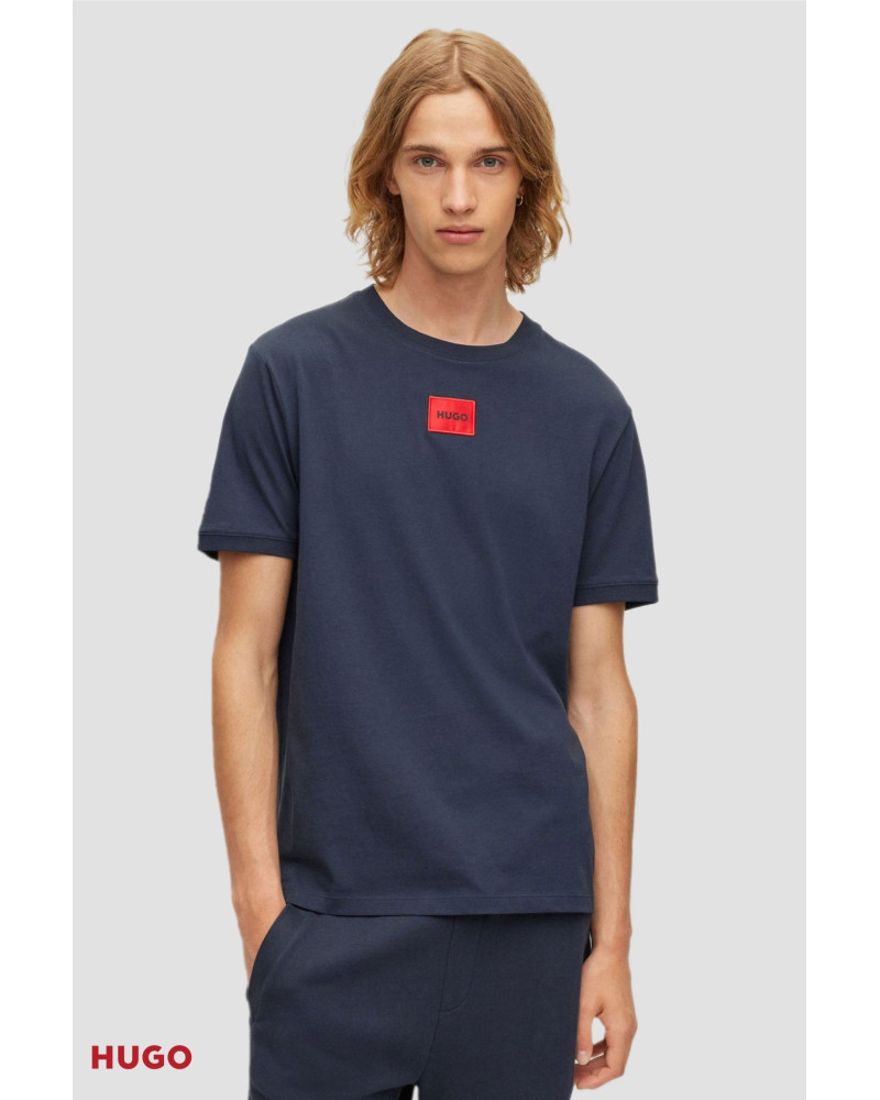 T-shirt en jersey de coton avec étiquette logotée