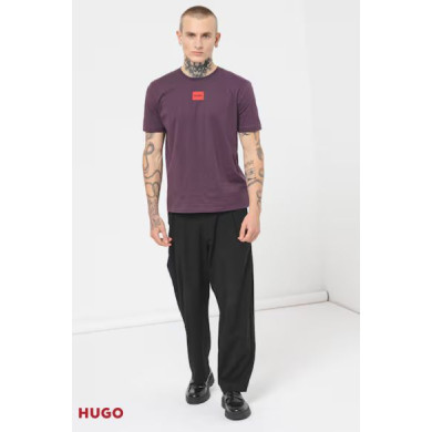 T-shirt en jersey de coton avec étiquette logotée