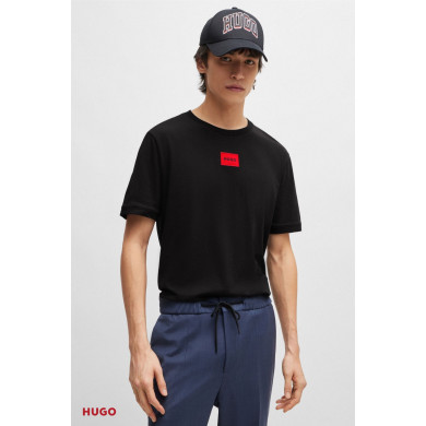 T-shirt en jersey de coton avec étiquette logotée