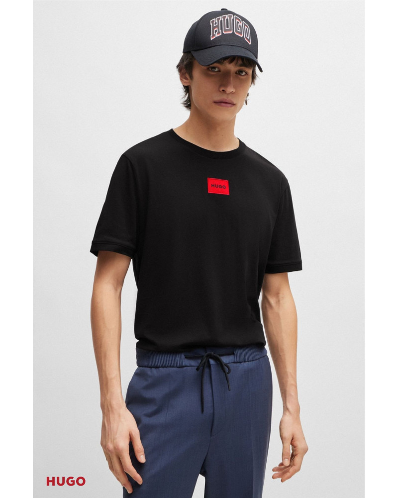 T-shirt en jersey de coton avec étiquette logotée