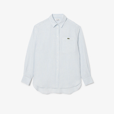 Chemise oversize en lin à rayures