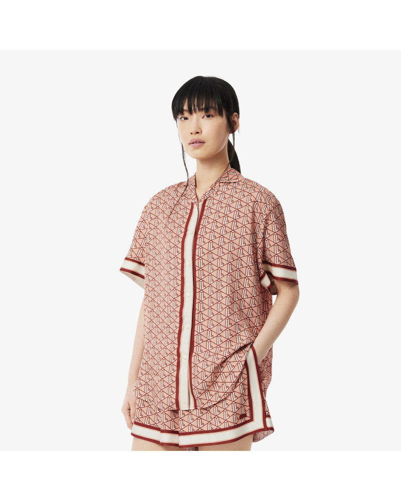 Chemise oversize imprimé monogramme