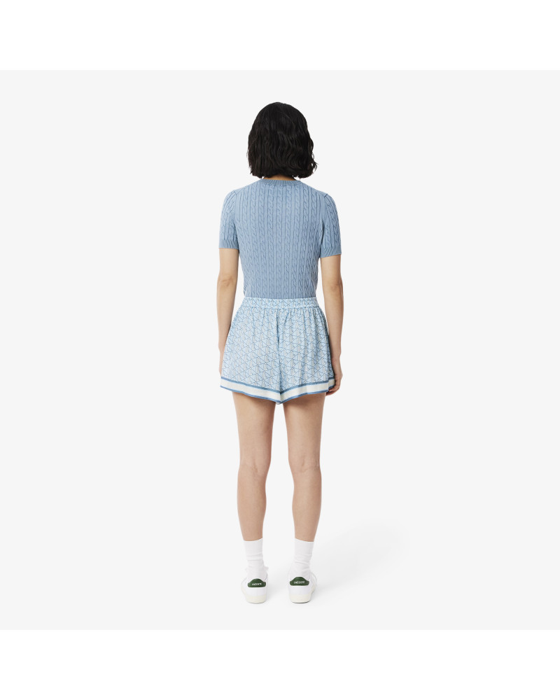 Short fluide imprimé monogramme