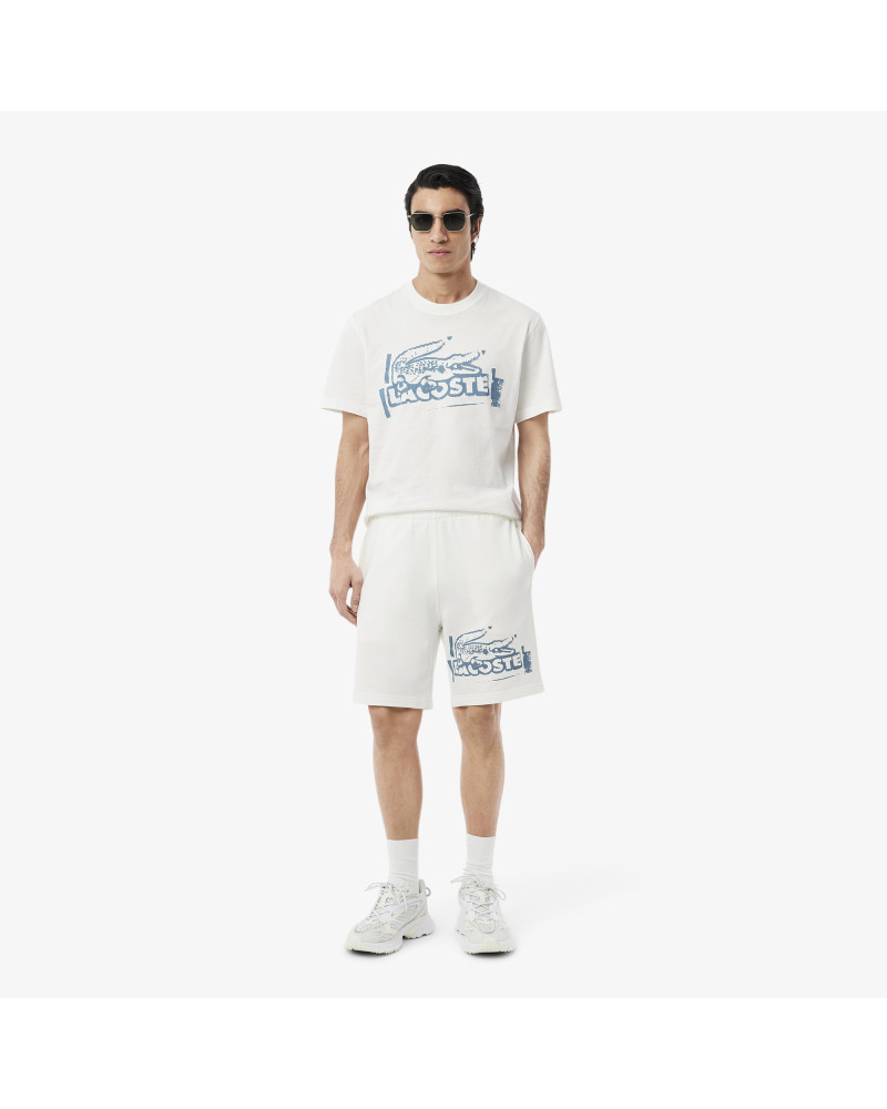 Short molleton de coton graphique