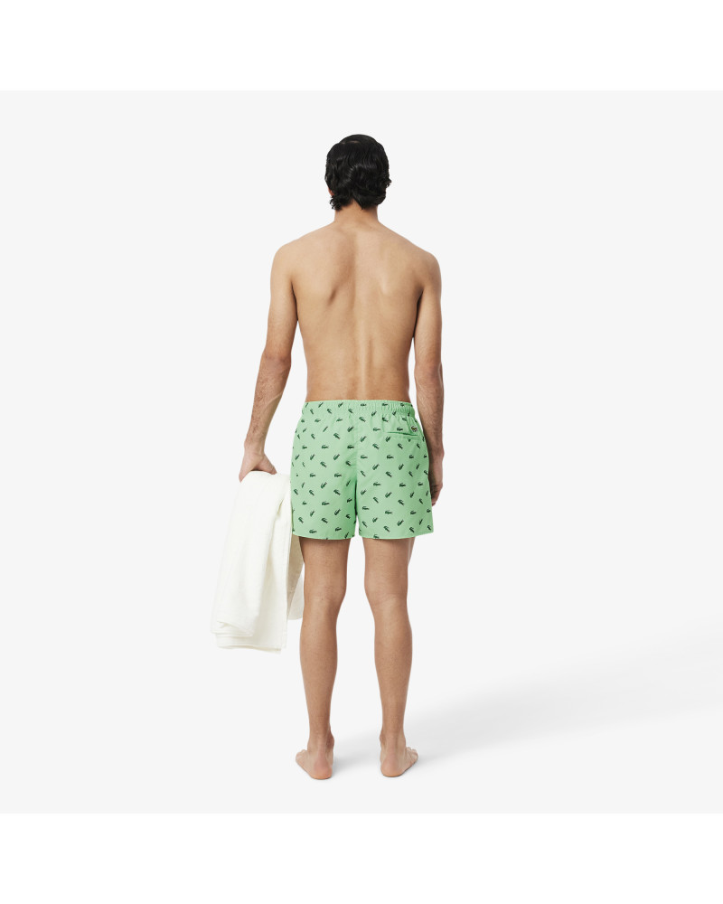 Short de bain court imprimé crocodile