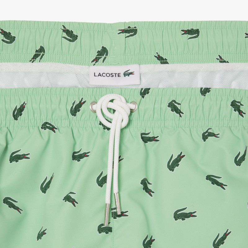 Short de bain court imprimé crocodile