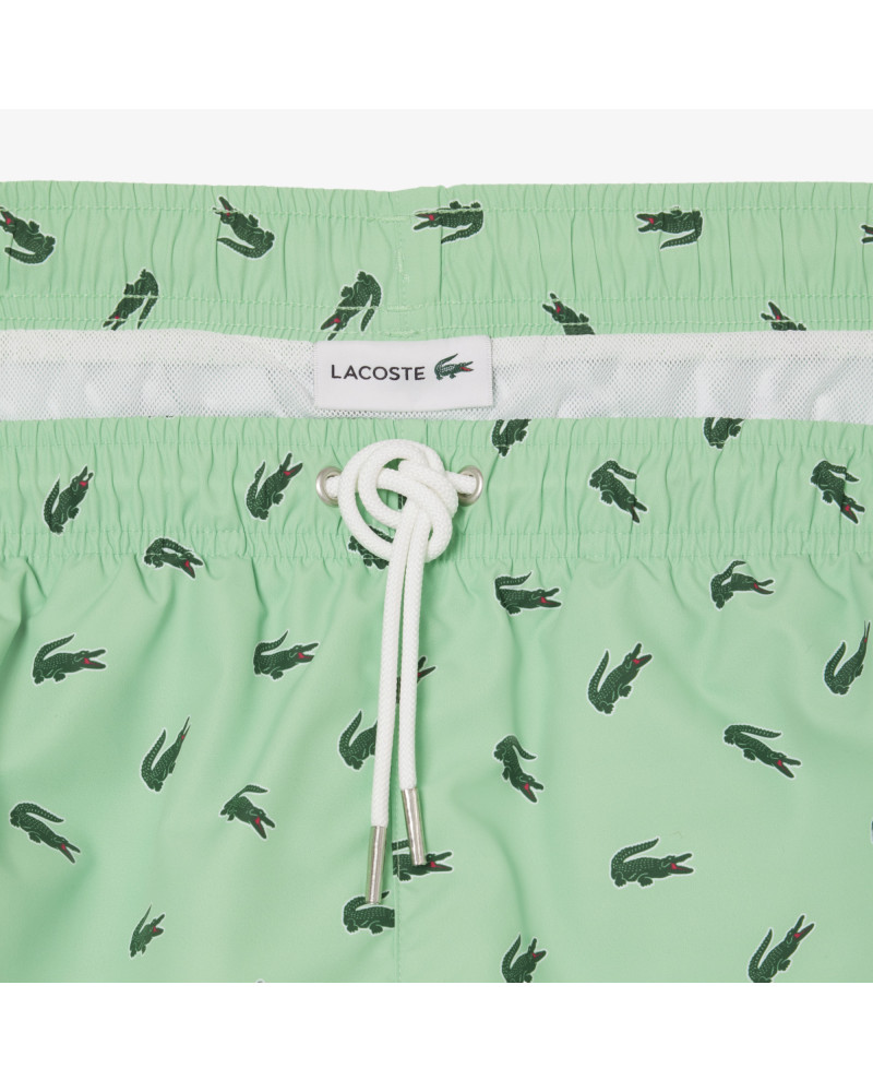 Short de bain court imprimé crocodile