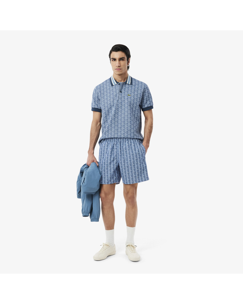 Maillot de bain mi-long imprimé monogramme