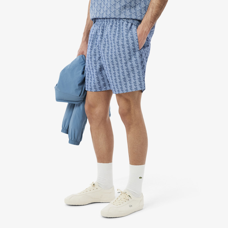 Maillot de bain mi-long imprimé monogramme