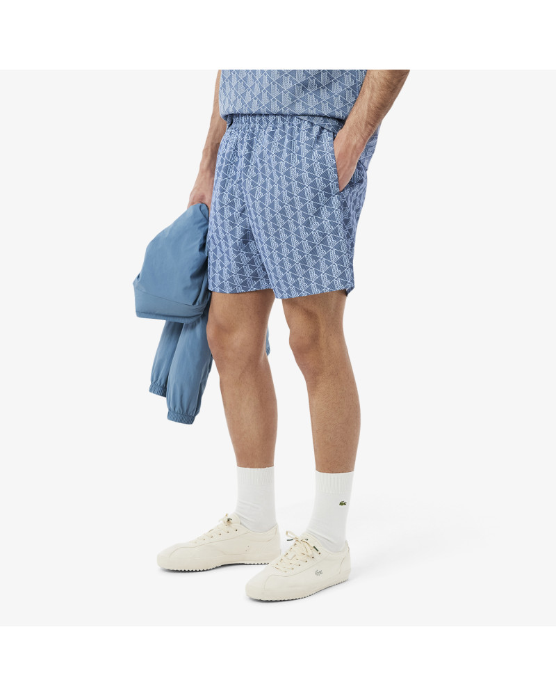 Maillot de bain mi-long imprimé monogramme