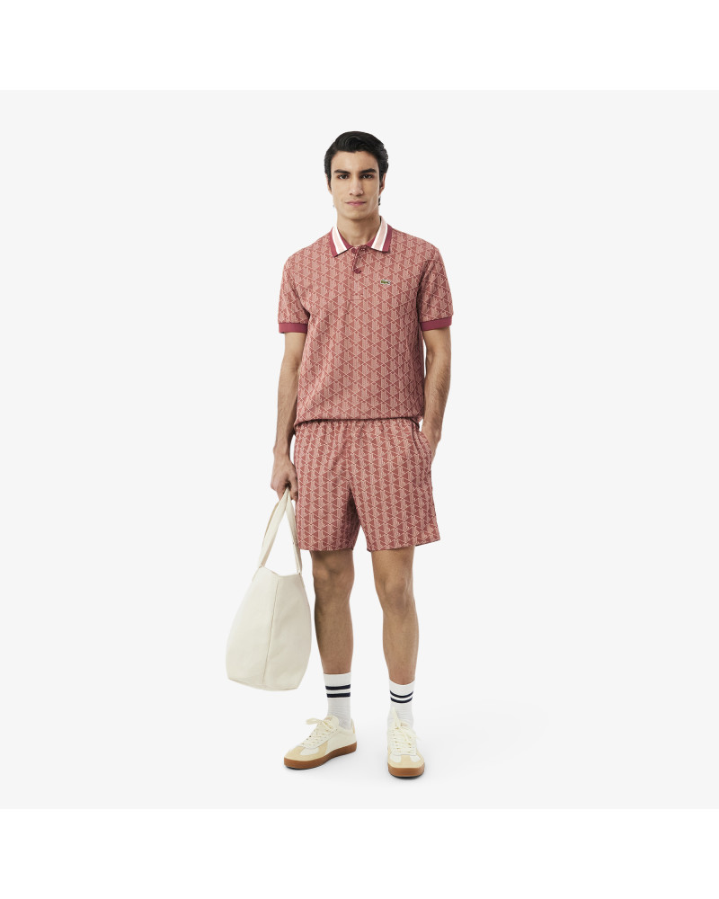 Maillot de bain mi-long imprimé monogramme