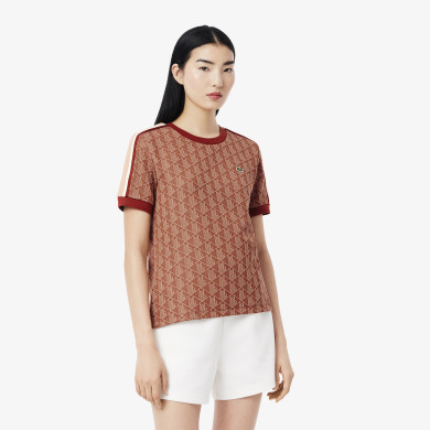T-shirt slim fit jacquard monogramme