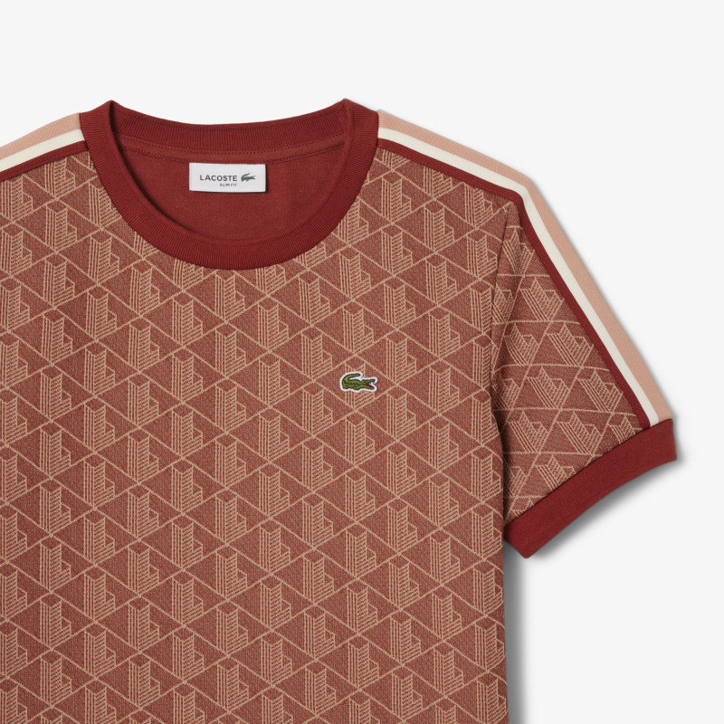 T-shirt slim fit jacquard monogramme