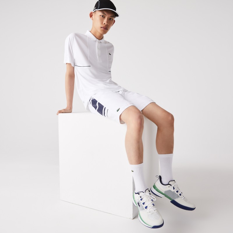 Short Lacoste SPORT doublé avec bandes latérales graphiques