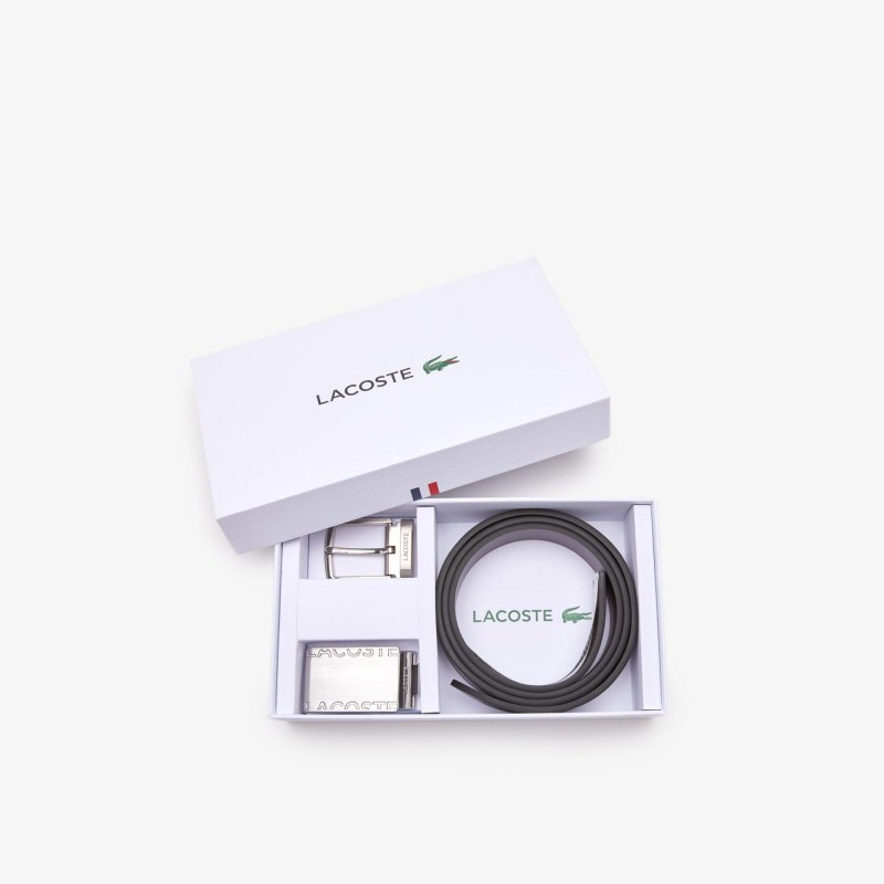 Coffret ceinture homme Lacoste boucle plate et boucle ardillon