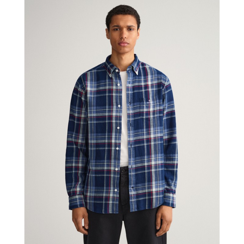 D1. REG UT INDIGO PLAID SHIRT