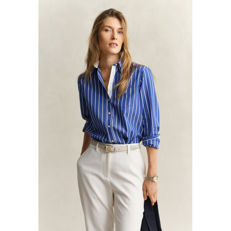 CHEMISE À RAYURES EN POPLINE CLASSIQUE RÉGULIÈRE