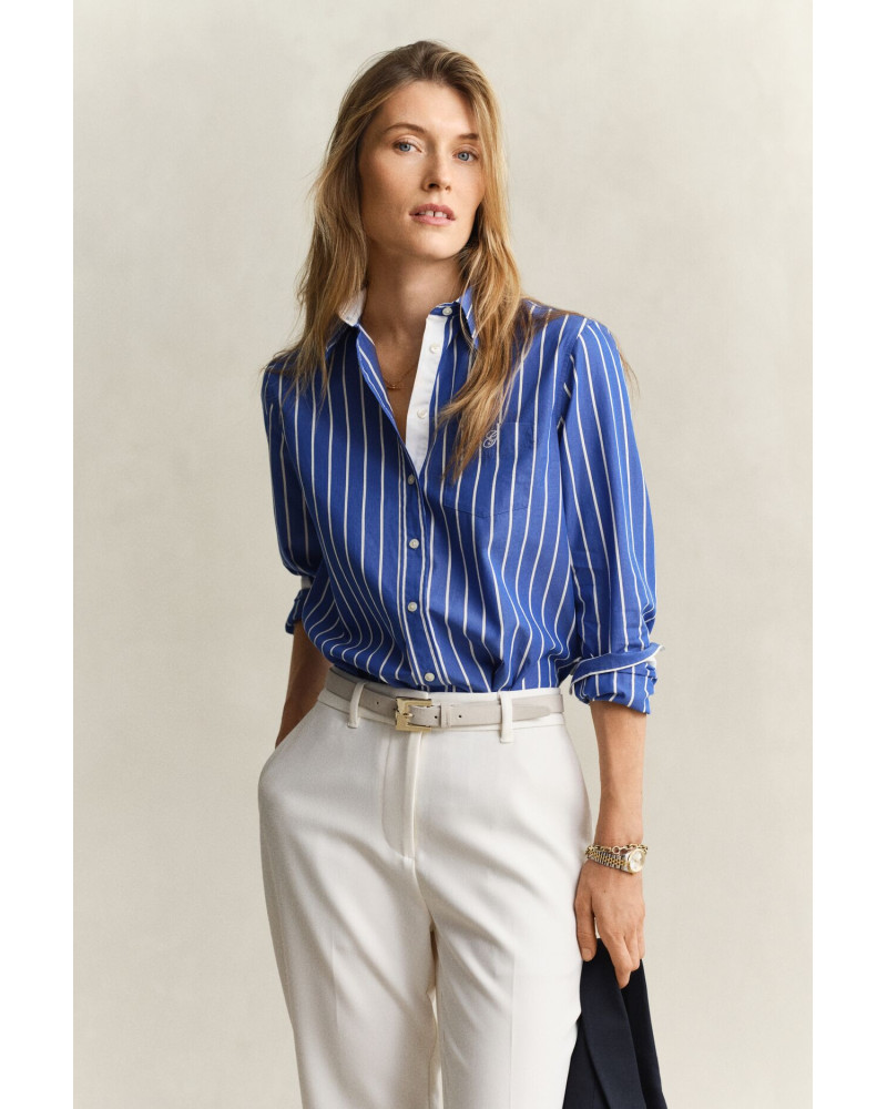 CHEMISE À RAYURES EN POPLINE CLASSIQUE RÉGULIÈRE