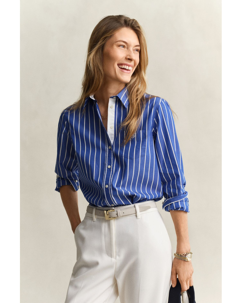 CHEMISE À RAYURES EN POPLINE CLASSIQUE RÉGULIÈRE
