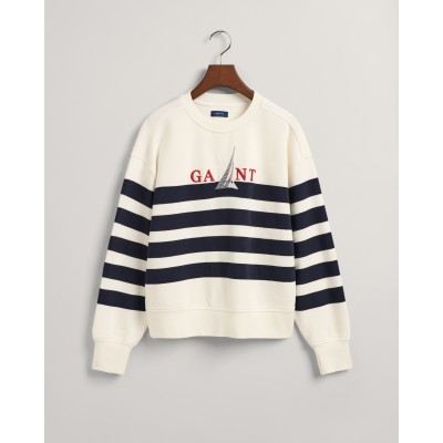 SAIL STRIPED C-NECK SWEAT