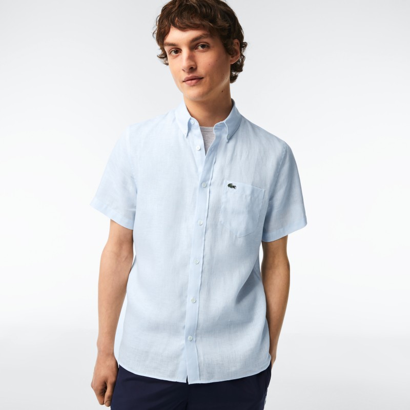 Chemise à manches courtes homme Lacoste en lin