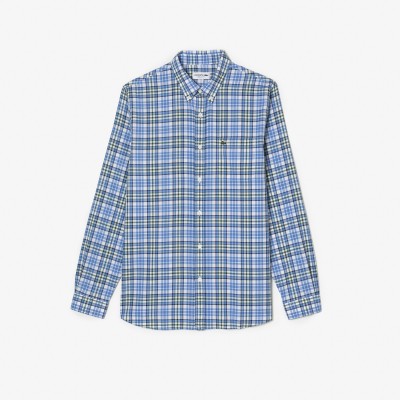 Chemise à carreaux homme Lacoste en coton biologique