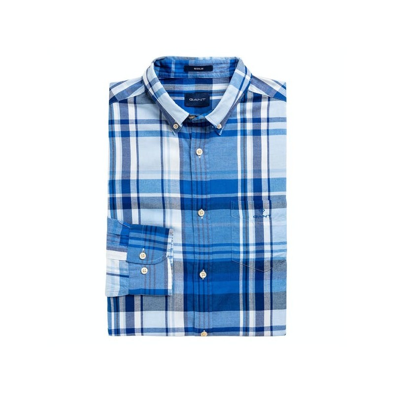 CHEMISE REGULAR FIT EN COTON OXFORD À CARREAUX MADRAS WINDBLOWN