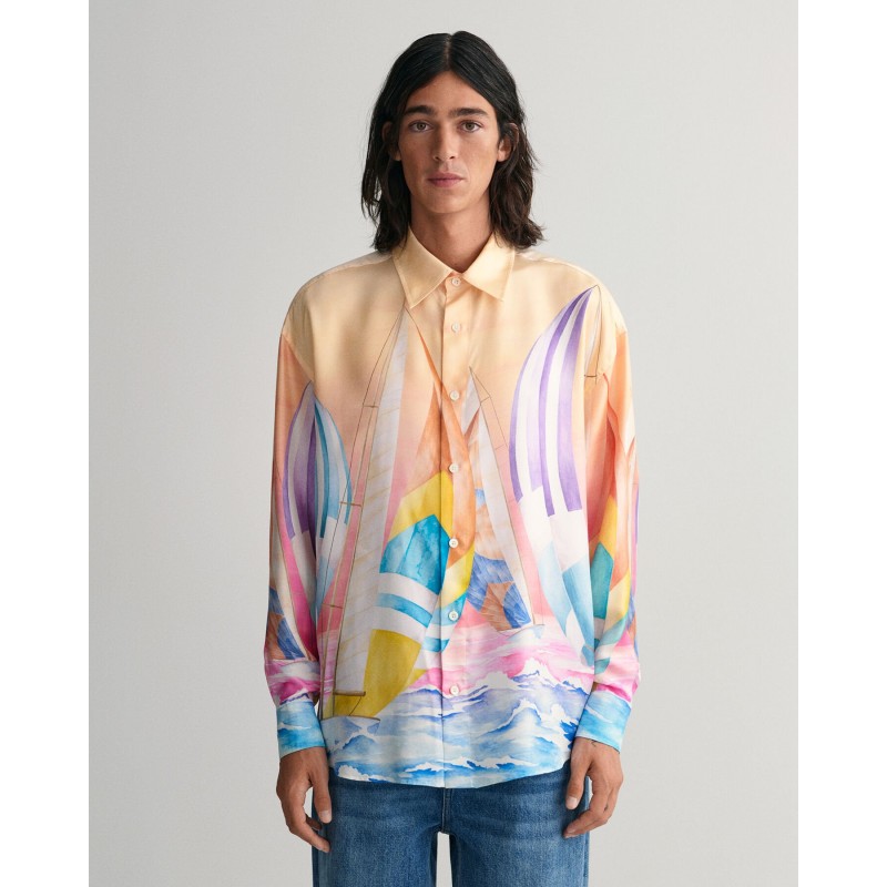 OS SAILING PRINT SILK SHIRT