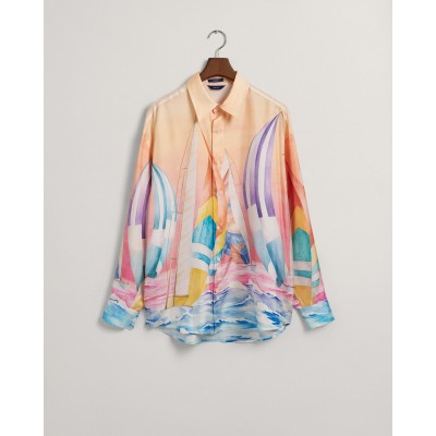 OS SAILING PRINT SILK SHIRT