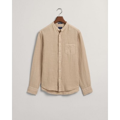 REG UT GMNT DYED LINEN BAND SHIRT