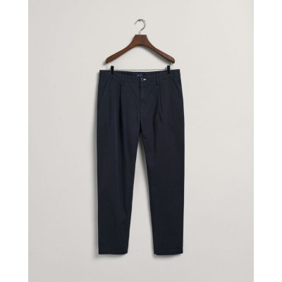 SLIM TAPERED PLEATED TWILL CHINOS