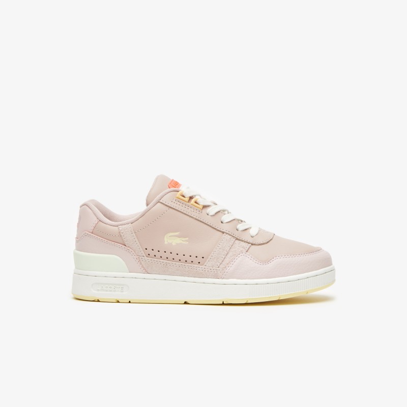 Sneakers T-Clip femme Lacoste en cuir avec semelle en gomme